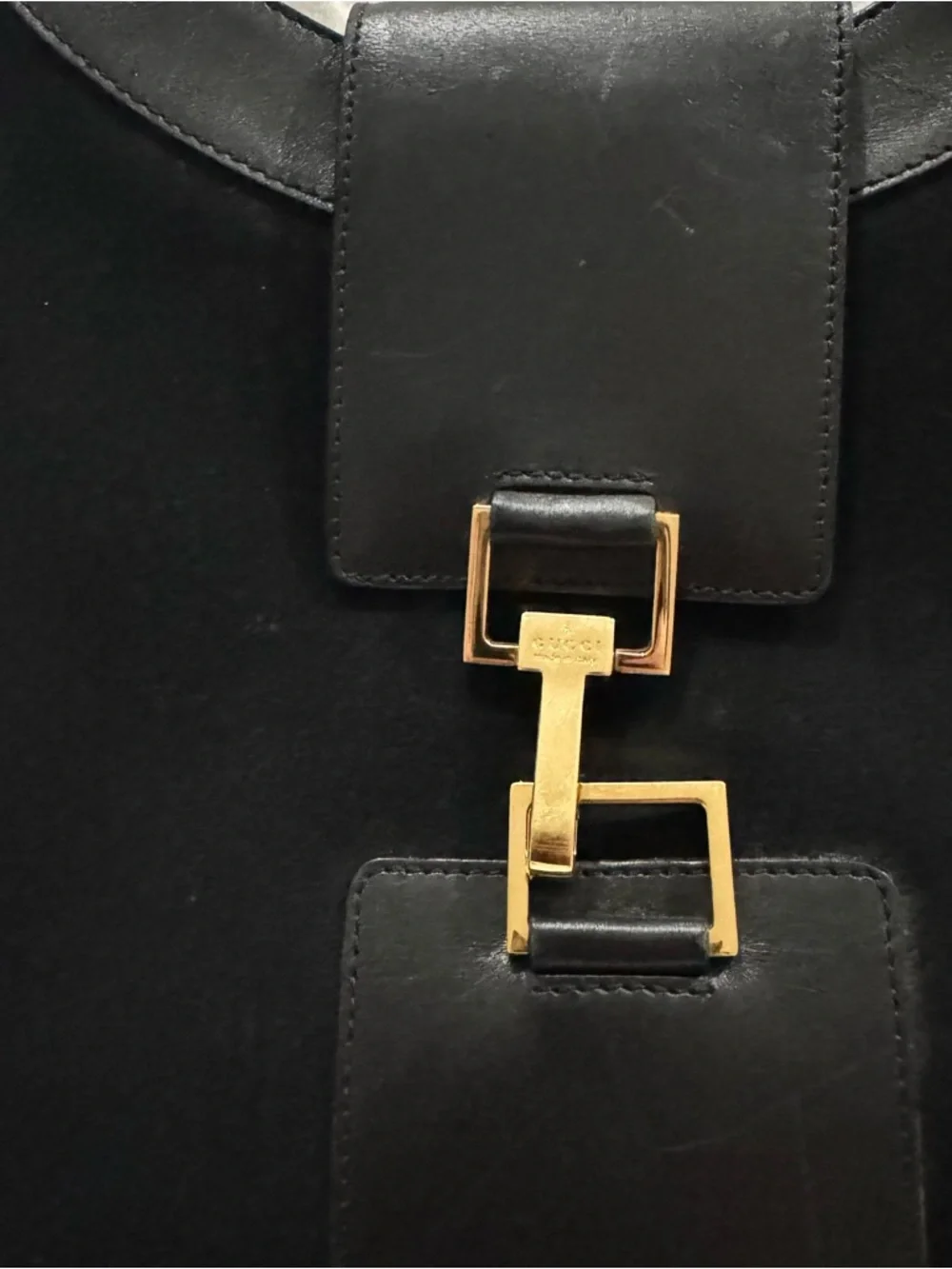 Gucci Jackie Black Women's suede Shoulder Bag with Gold Hardware - Picture 3 of 15